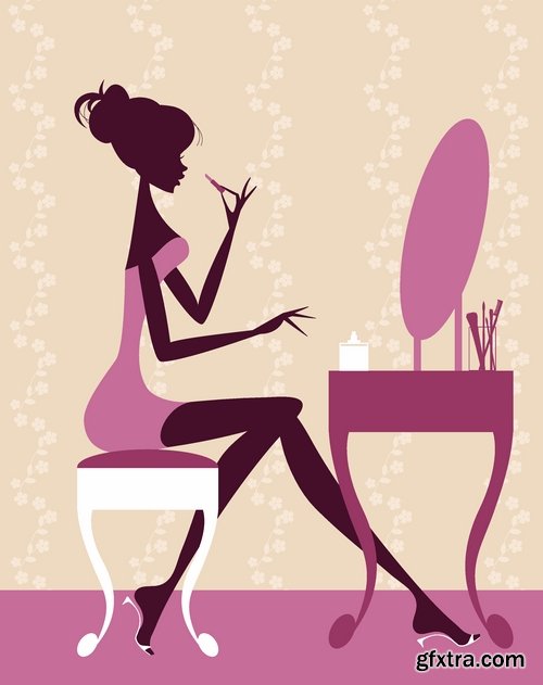 Makeup and beauty womans elements in vector from stock - 25 Eps