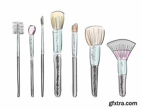 Makeup and beauty womans elements in vector from stock - 25 Eps