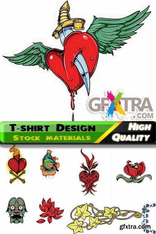 T-shirt Design elements in vector from stock #31 - 25 Eps