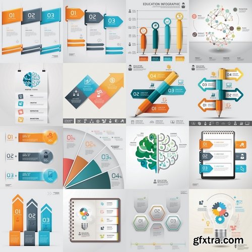 Infographic Design Elements in vector set from stock #76 - 25 Eps