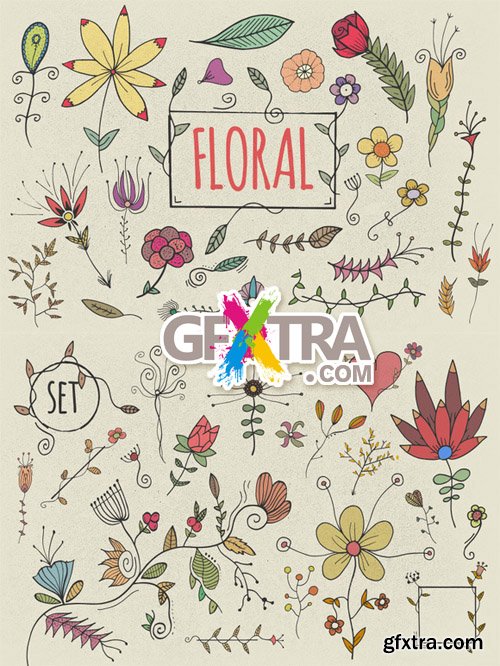 Vector Hand Drawn Florals