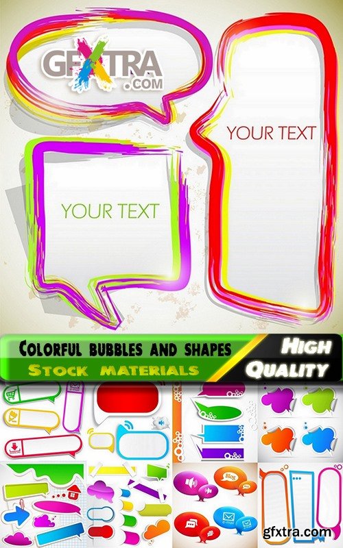 Colorful bubbles and shape for text in vector from stock - 25 Eps