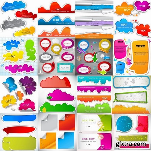Colorful bubbles and shape for text in vector from stock - 25 Eps