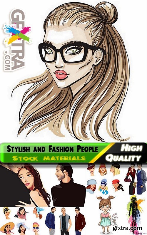 Stylish and Fashion People in vector from stock - 25 Eps