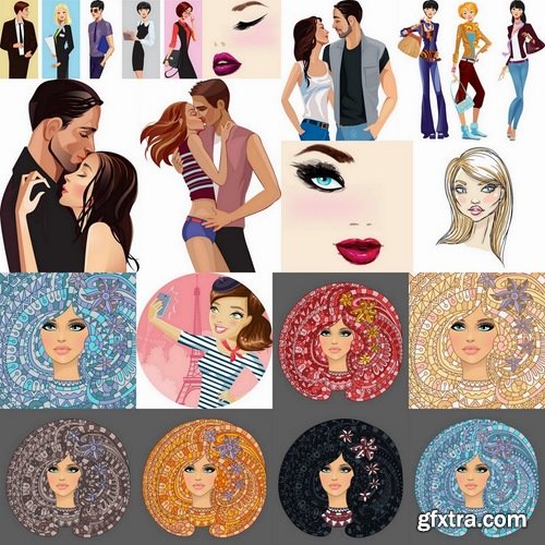 Stylish and Fashion People in vector from stock - 25 Eps