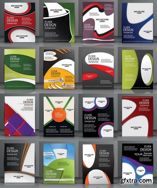 Flyers Template design Collection in vector from stock #28 - 25 Eps