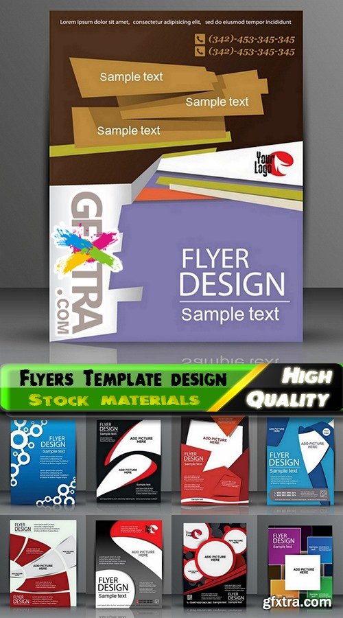 Flyers Template design Collection in vector from stock #28 - 25 Eps