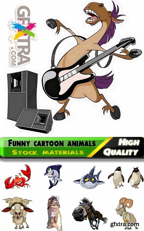 Funny cartoon animals in vector from stock #3 - 25 Eps