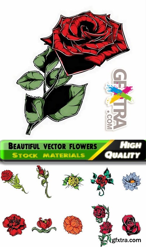 Beautiful vector flowers from stock - 25 Eps