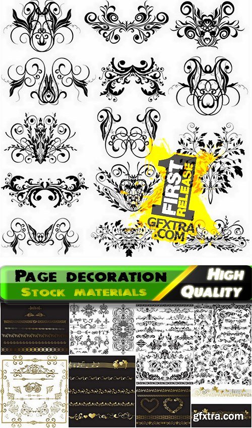 Set of calligraphic elements for page decoration in vector from stock - 25 Eps