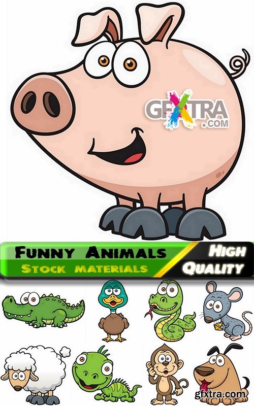 Cute and funny Animals in vector from stock - 25 Eps