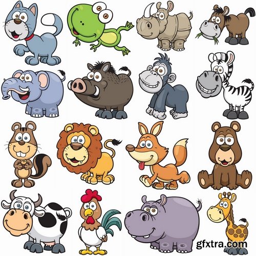 Cute and funny Animals in vector from stock - 25 Eps