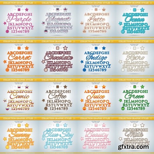 Different Fonts in vector from stock #5 - 25 Eps