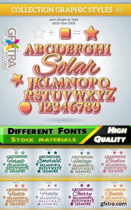 Different Fonts in vector from stock #5 - 25 Eps