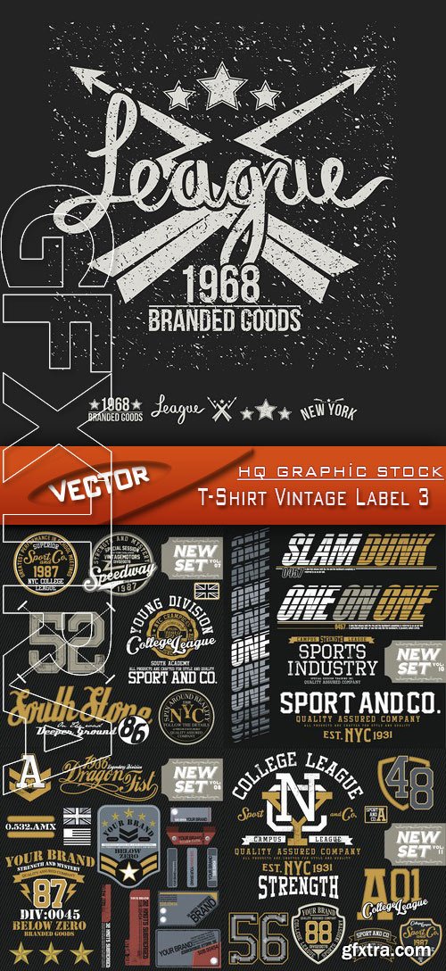 Stock Vector - T-Shirt Vintage Label 3