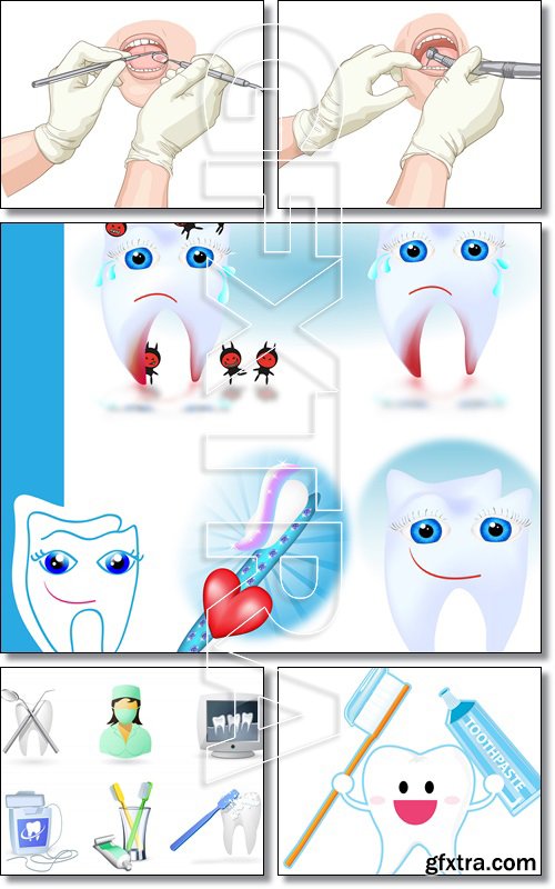Treatment at the stomatologist - Vectors
