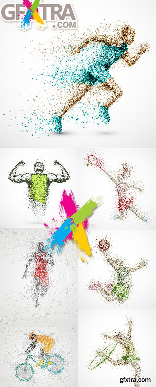 Sports. Abstract silhouettes of athletes