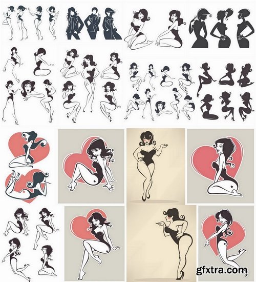 Beautiful womens logos in vector from stock - 25 Eps