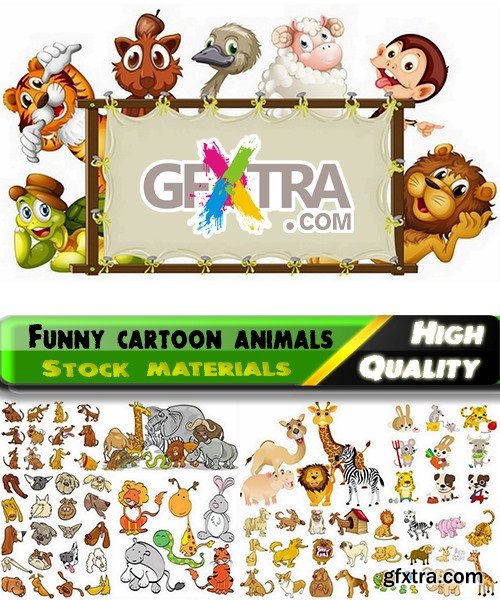 Funny cartoon animals in vector from stock #4 - 25 Eps