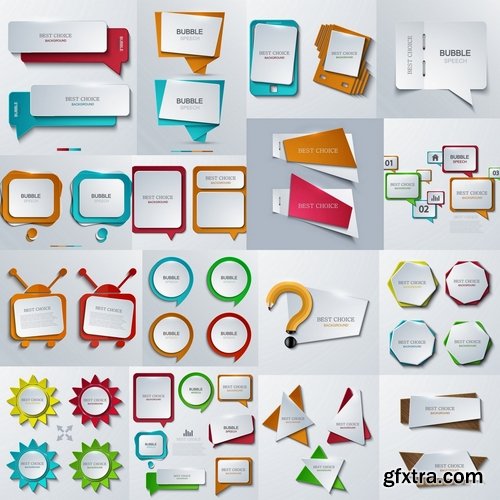 Paper bubbles and shape for text in vector from stock - 25 Eps