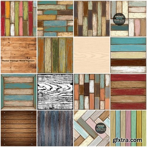 Wooden backgrounds and wood textures in vector from stock - 25 Eps