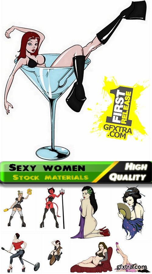 Very sexy women in vector from stock #3 - 25 Eps