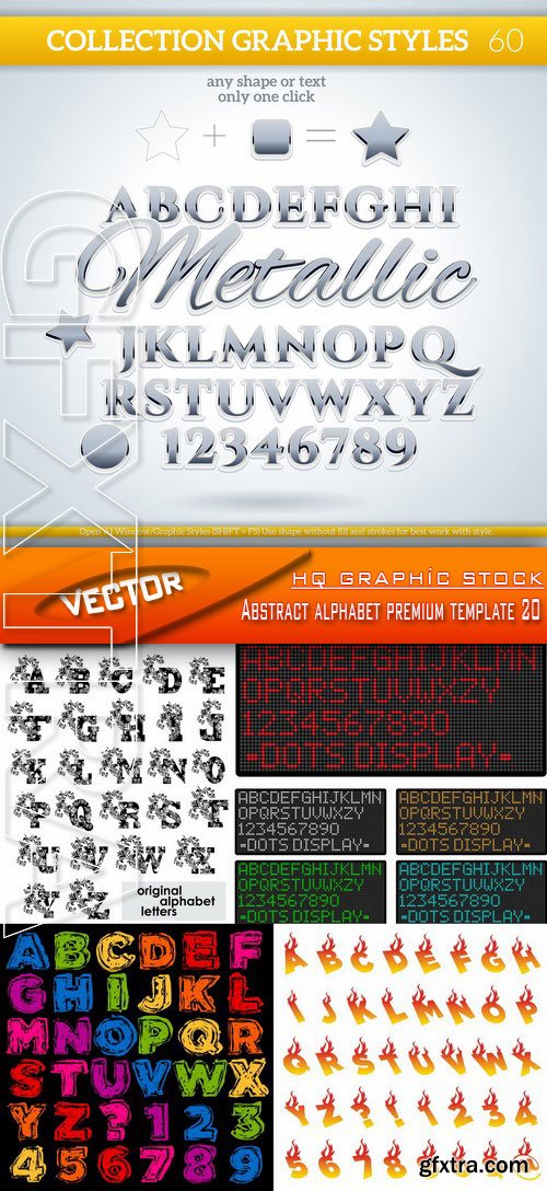 Stock Vector - Abstract alphabet premium template 20