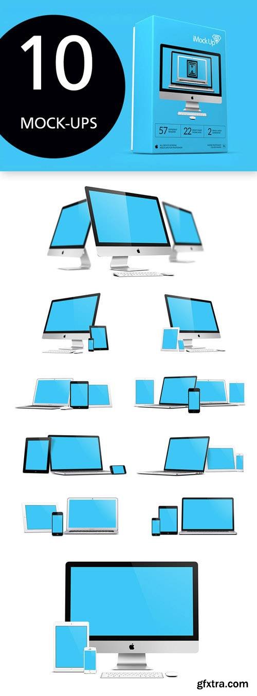 10 Amazing Apple Mock ups PSD Templates