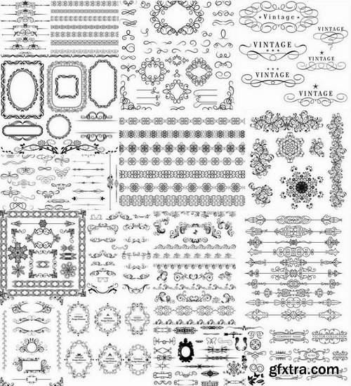 Different template with frames and patterns for page decoration in vector from stock #3 - 25 Eps
