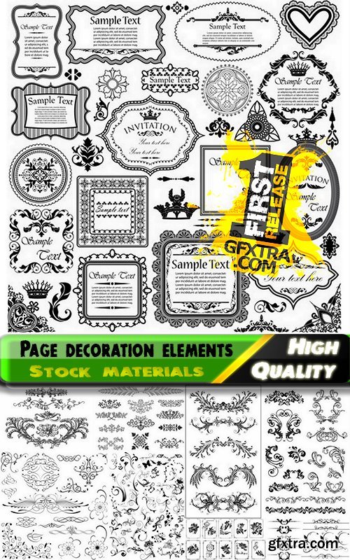 Different template with frames and patterns for page decoration in vector from stock #3 - 25 Eps