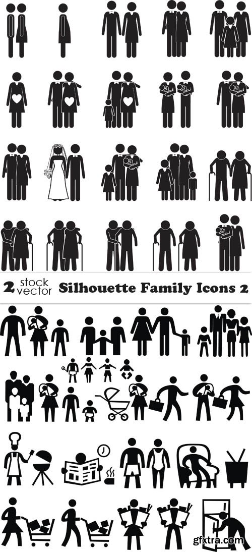 Vectors - Silhouette Family Icons 2