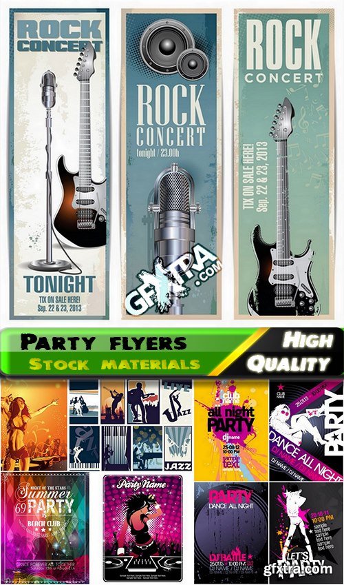 Party flyers and disco backgrounds in vector from stock - 25 Eps