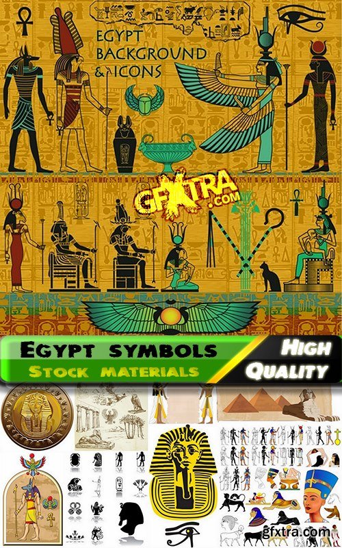 Egypt symbols and elements in vector from stock - 25 Eps