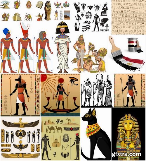Egypt symbols and elements in vector from stock - 25 Eps