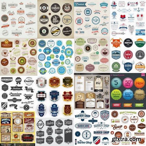 Lables Template design in Vector from Stock set #14 - 25 Eps