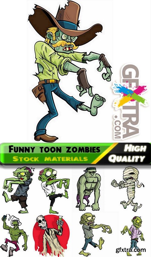 Funny toon zombies in vector from stock - 25 Eps