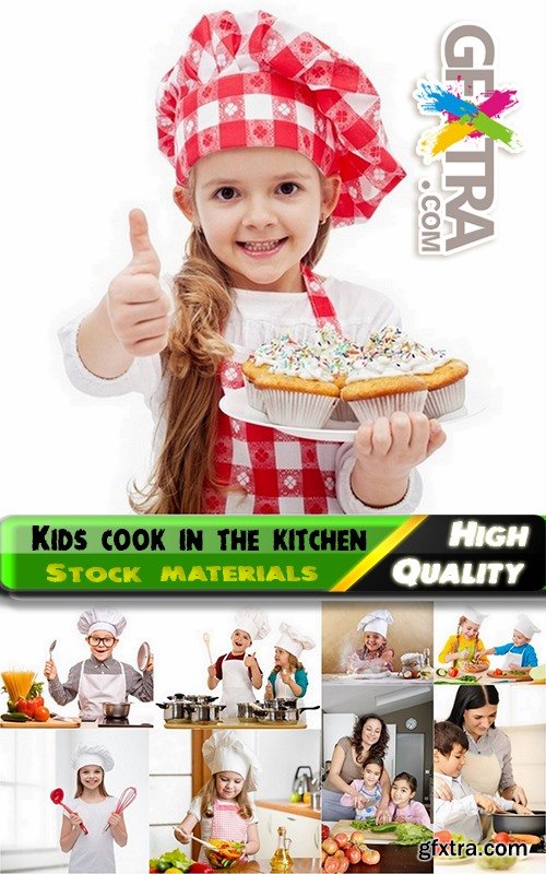 Lovely kids cook in the kitchen Stock images - 25 HQ Jpg