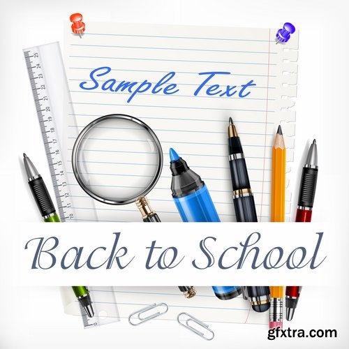 Different stationery elements and objects in vector from stock - 25 Eps