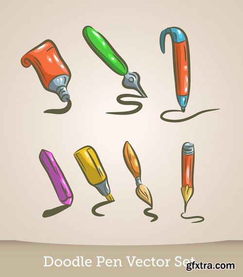 Different stationery elements and objects in vector from stock - 25 Eps