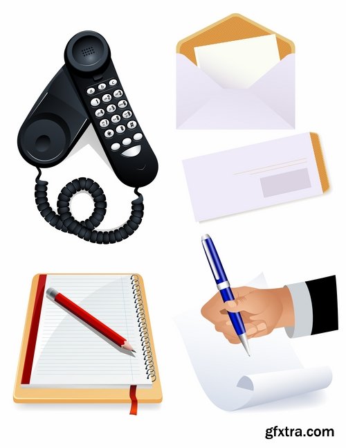 Different stationery elements and objects in vector from stock - 25 Eps