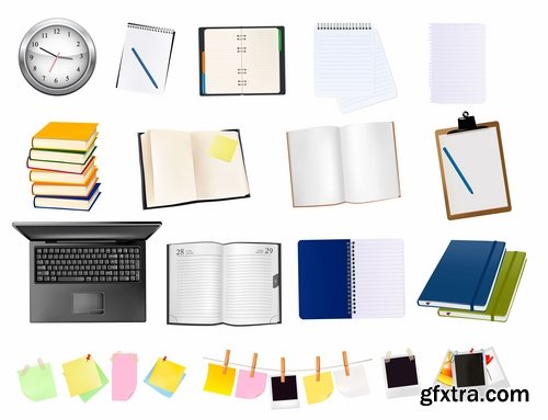 Different stationery elements and objects in vector from stock - 25 Eps