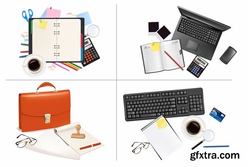 Different stationery elements and objects in vector from stock - 25 Eps