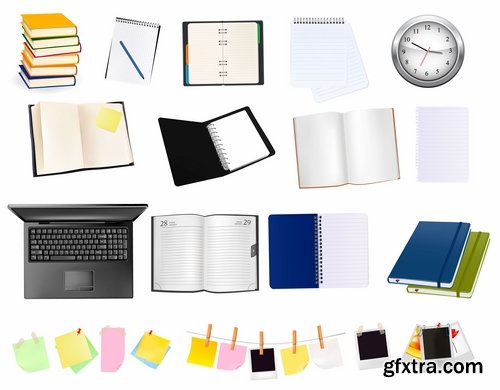 Different stationery elements and objects in vector from stock - 25 Eps