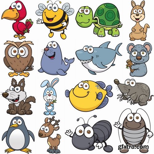 Funny cartoon characters in vector from stock #3 - 25 Eps