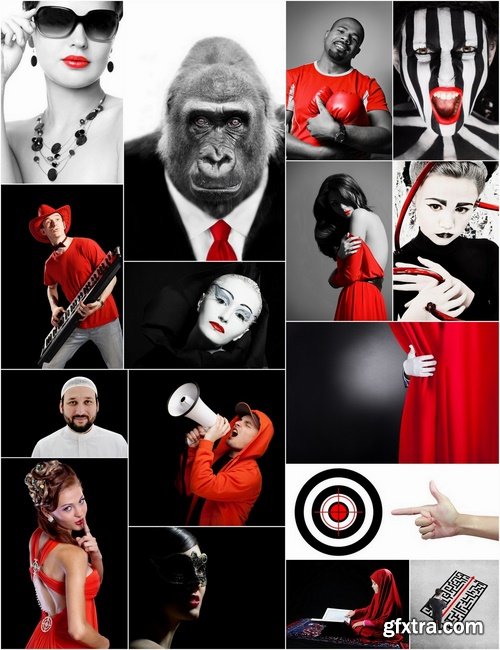Red and black concept or Fashionable People Stock images - 25 HQ jpg