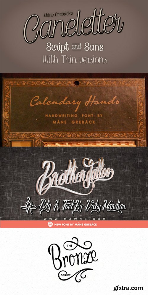 GFXTRA Font Bundle 3 - 18 Fonts 1062$