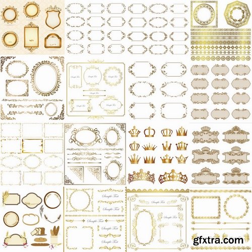 Gold frames and patterns - 25 Eps