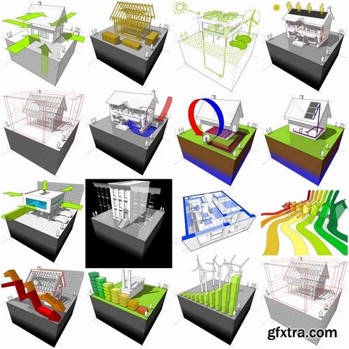 Construction and drawings buildings - 25 Eps