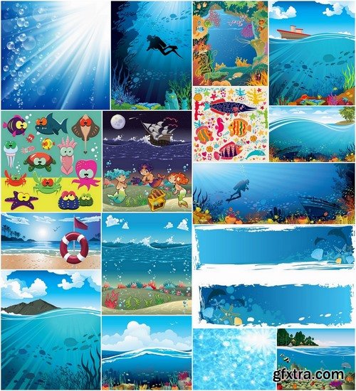 Underwater animals and Landscapes - 25 Eps