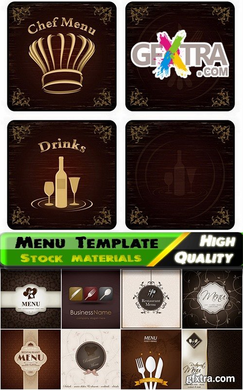 Menu Template design elements in vector by stock #5 - 25 Eps